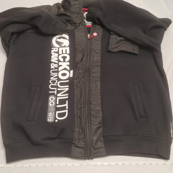 Ecko Unltd Raw & Uncut Full Zip Jacket Hoodie Hybrid | Size 3XL - Picture 7 of 16